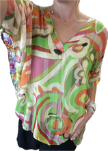 Load image into Gallery viewer, Made In Italy V-Neck Silk Top One Size