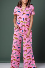 Load image into Gallery viewer, Animal Button Up Top and Pants Lounge Set