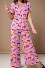 Load image into Gallery viewer, Animal Button Up Top and Pants Lounge Set