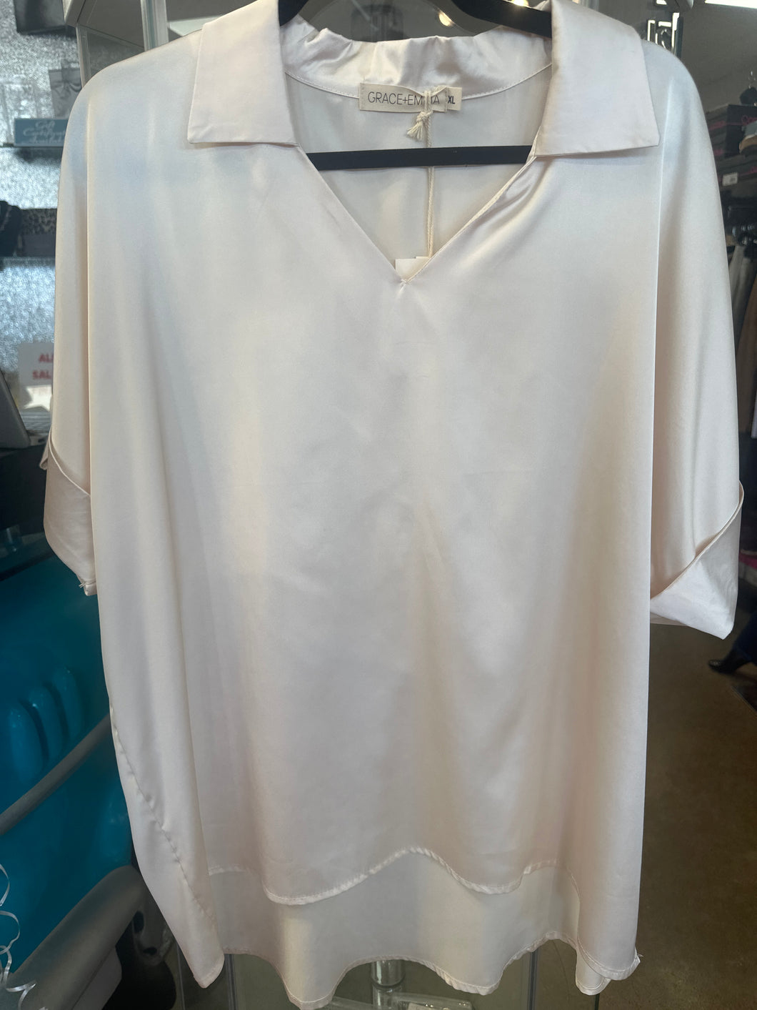 Cream Silk Top XL