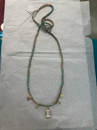 Inspired Designs Stretch Turquoise Necklace