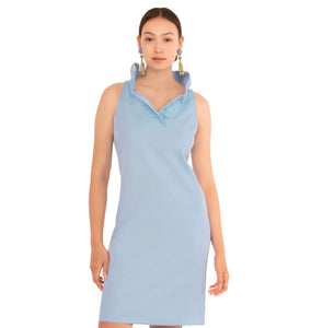 Gretchen Scott Jersey Sleeveless Ruffneck Dress-Solid