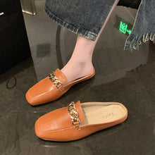 Load image into Gallery viewer, PU Leather Square Toe Flat Loafers