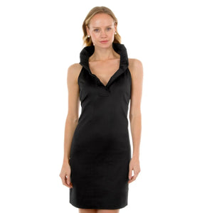 Gretchen Scott Jersey Sleeveless Ruffneck Dress-Solid