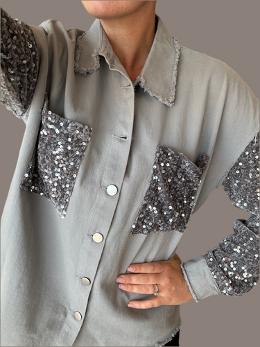 Sequin Sleeve Shacket