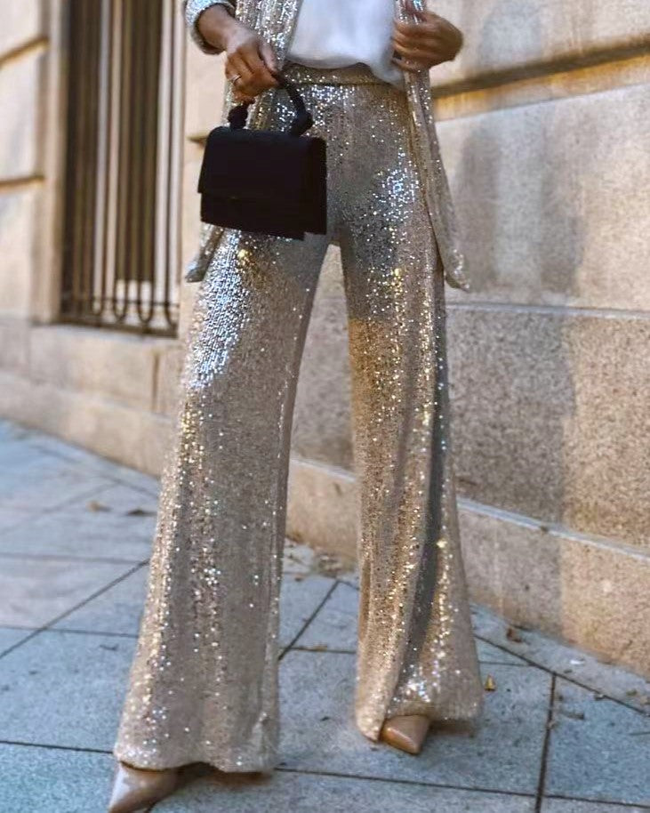 Cream Sequin Pant