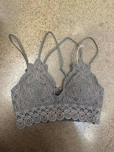 Spaghetti Strap Bralette Grey