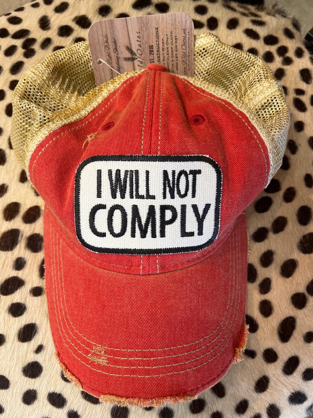 I Will Not Comply Ball cap