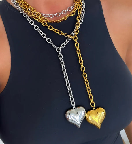 Chan Sutt Pearl XL Wrap Around Heart Necklace