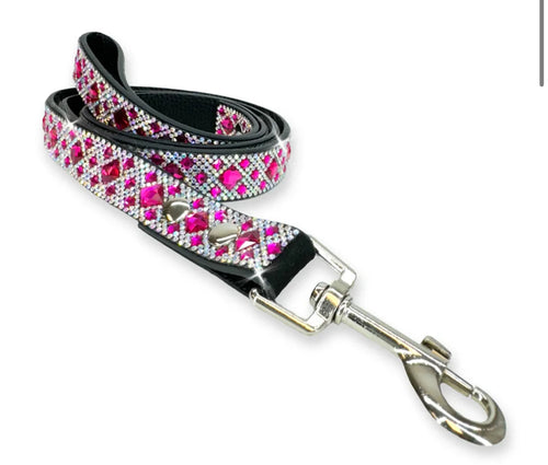 Jacqueline Kent Chocolate Rose - pink/silver Dog Leash