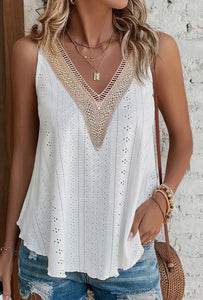 Crochet V–neck tank