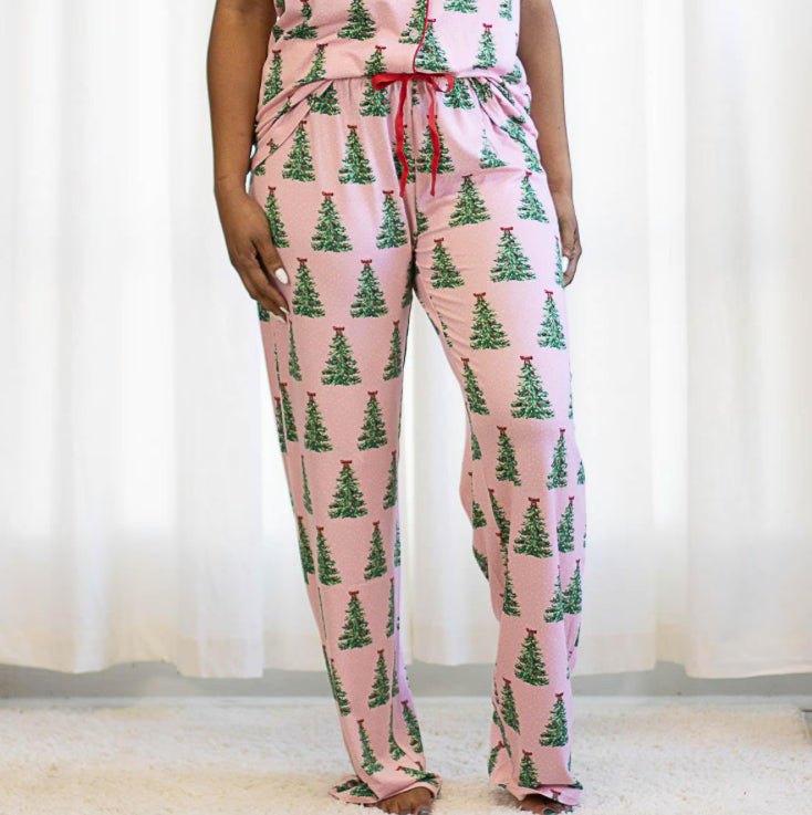 Pink Christmas Tree PJ Bottom