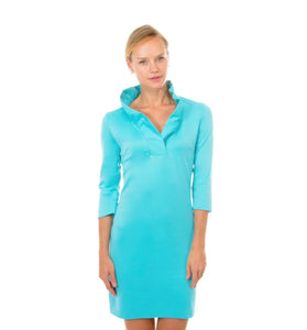 Gretchen Scott Ruffneck Dress-Solid