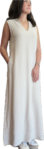 Linen V-Neck Dress