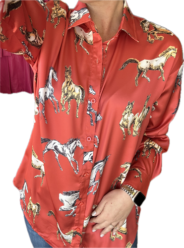 Horse Satin Top