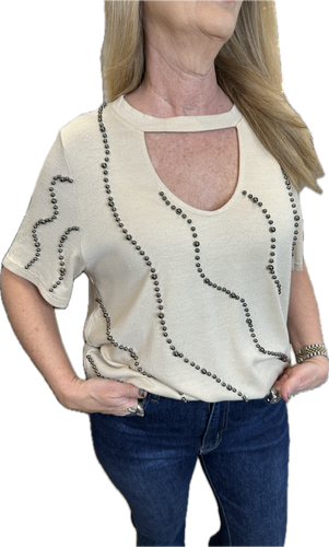 Vocal Keyhole Beaded Top