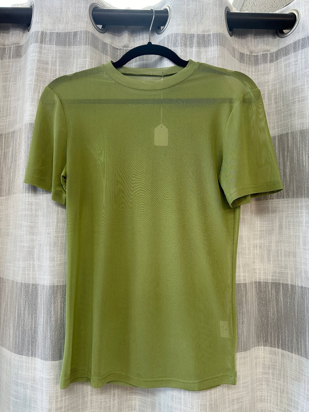 Mesh Top Short Sleeve Green