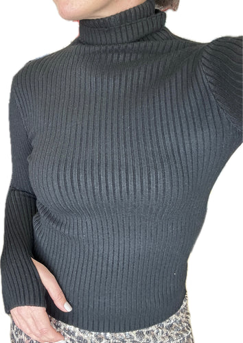 Ribbed Turtleneck Black