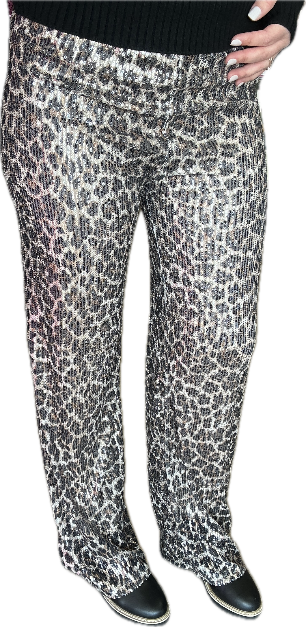 Sequin Leopard Pant