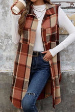 Load image into Gallery viewer, Plaid Sleeveless Long Shirt