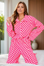 Load image into Gallery viewer, Checkered Button Up Top and Pants Lounge Set