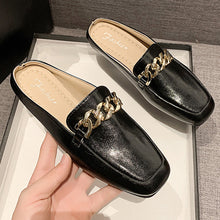 Load image into Gallery viewer, PU Leather Square Toe Flat Loafers