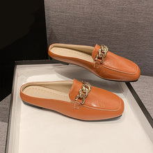 Load image into Gallery viewer, PU Leather Square Toe Flat Loafers