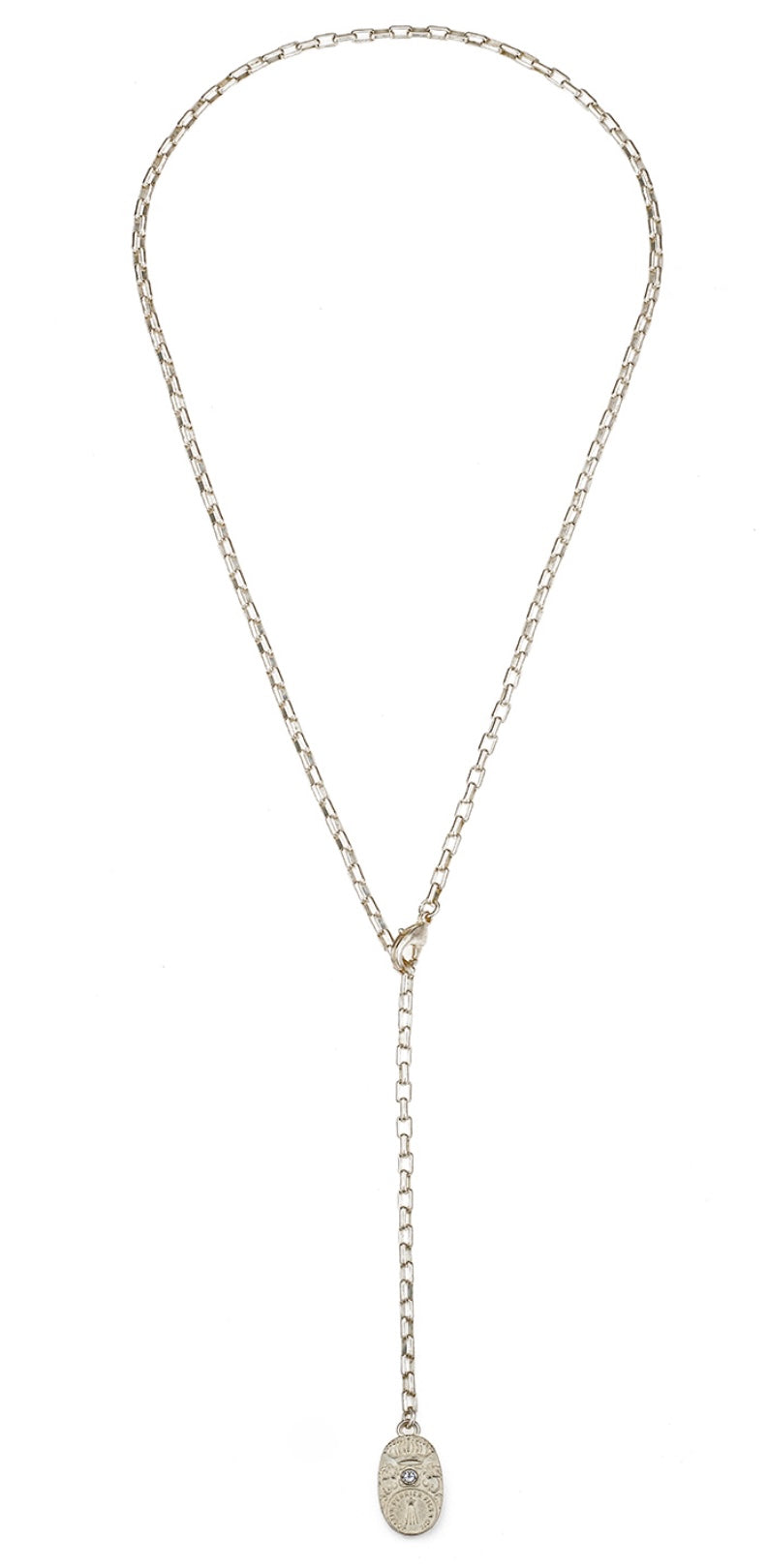 French Kande Loire Lariat Necklace Silver