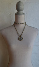 Load image into Gallery viewer, FRENCH KANDE SILVERITE, PYRITE AND CHAIN WITH SUN KING MEDALLION AND SWAROVSKI