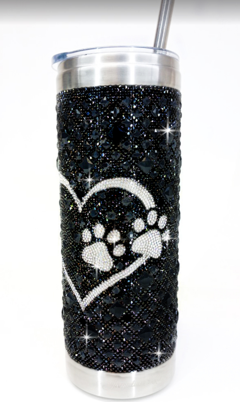 Jacqueline Kent Silver with Black Paws Tumbler