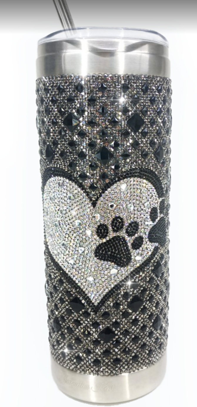 Jacqueline Kent Hematite with Black Paw Tumbler