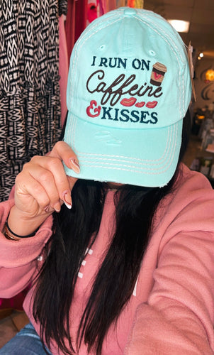 Run on Caffeine and Kisses Cap