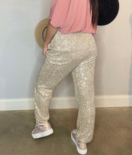 Load image into Gallery viewer, Champagne Sequins Joggers