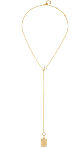 French Kande Dauphine Lariat with Euro Crystal Gold