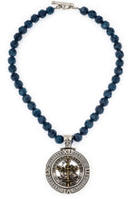 Load image into Gallery viewer, French Kande Blue Apatite with Pineau Cross Stack Medallion