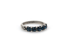 Load image into Gallery viewer, French Kande Cinq Montana Austrian Crystal Ring, Silver