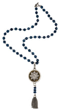 Load image into Gallery viewer, French Kande Blue Apatite with Canard Patrie Stack Medallion and Tassel