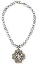 Load image into Gallery viewer, French Kande Pearls with William Heart Stack Medallion