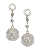 Load image into Gallery viewer, French Kande Annecy Labradorite Earrings with Choice of Medallion