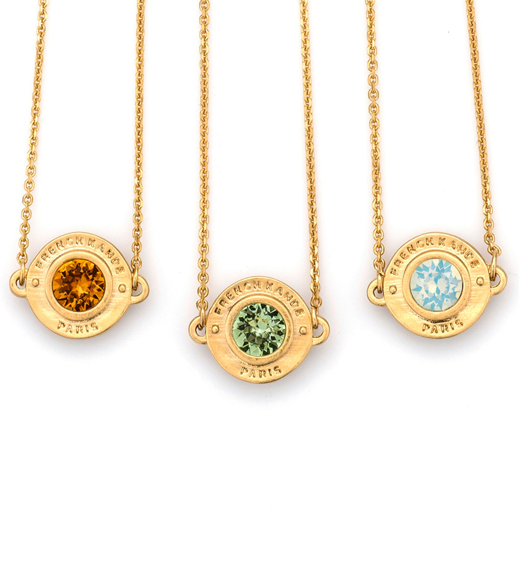 French Kande Birthstone Annecy Necklace Gold