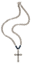 Load image into Gallery viewer, French Kande Provence Chain with Blue Apatite and Austrian Crystal FDL Channel Cross