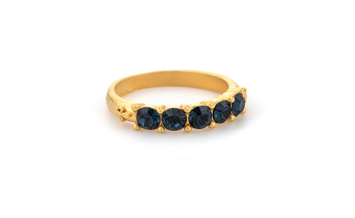 French Kande Cinq Montana Austrian Crystal Ring, Gold