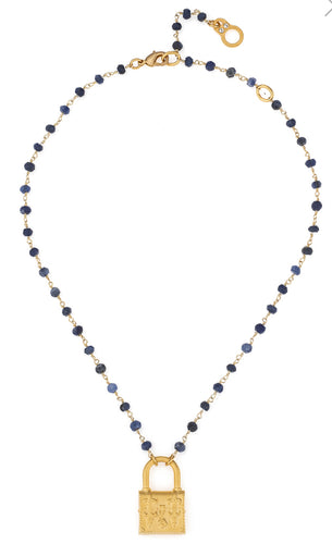 French Kande Micro Sodalite FK Lock Necklace