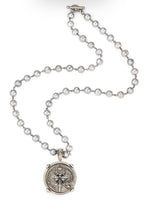 Load image into Gallery viewer, French Kande Silver Pearls with Canard FKB Stack Medallion